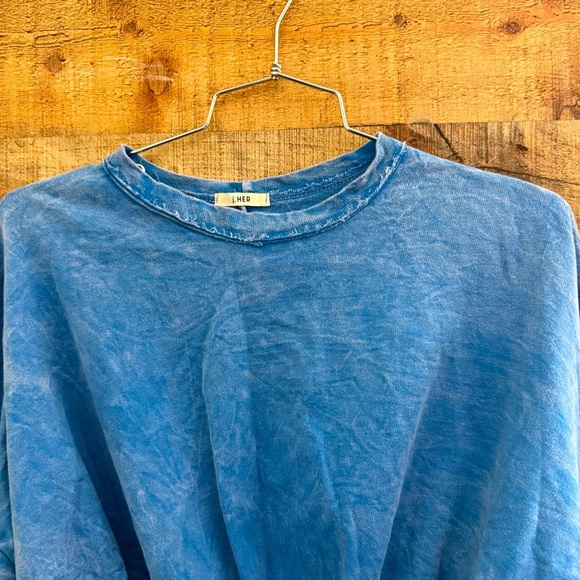 NWOT j. Her Blue Ruched Women's Top - Picture 5 of 6